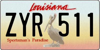 LA license plate ZYR511