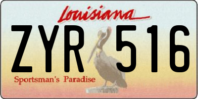 LA license plate ZYR516