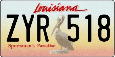 LA license plate ZYR518