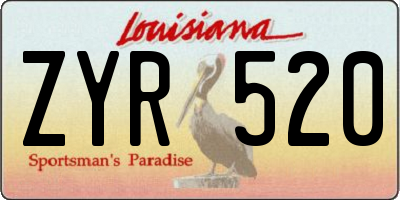LA license plate ZYR520