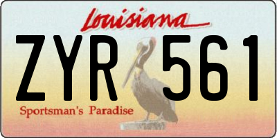 LA license plate ZYR561