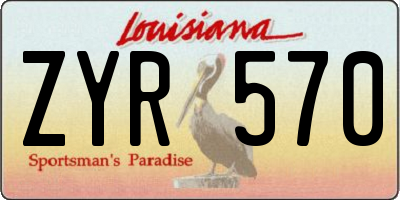 LA license plate ZYR570