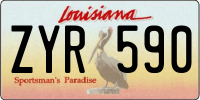 LA license plate ZYR590