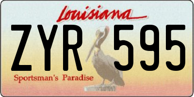 LA license plate ZYR595