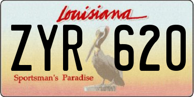 LA license plate ZYR620