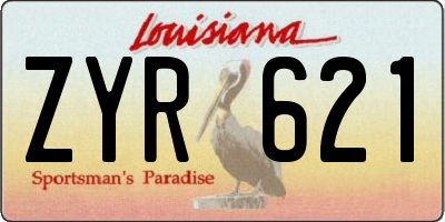 LA license plate ZYR621
