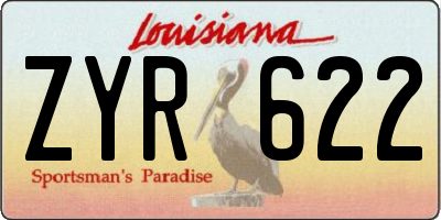LA license plate ZYR622