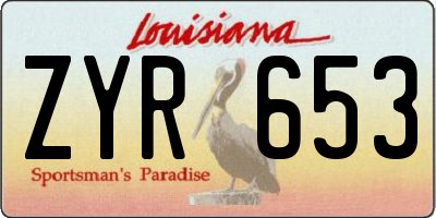 LA license plate ZYR653