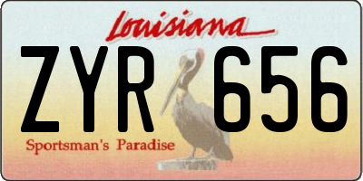 LA license plate ZYR656