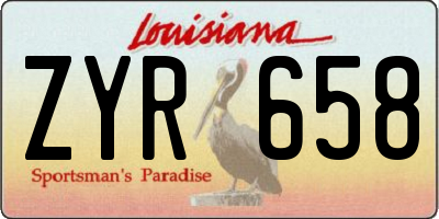 LA license plate ZYR658