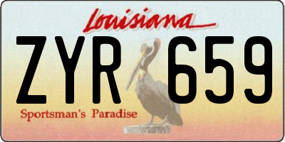 LA license plate ZYR659