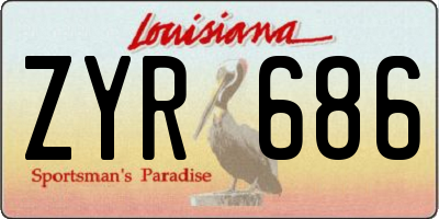 LA license plate ZYR686
