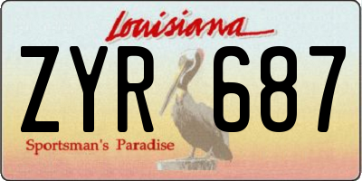 LA license plate ZYR687