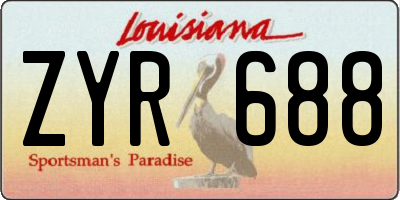 LA license plate ZYR688