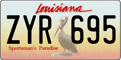 LA license plate ZYR695