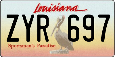 LA license plate ZYR697