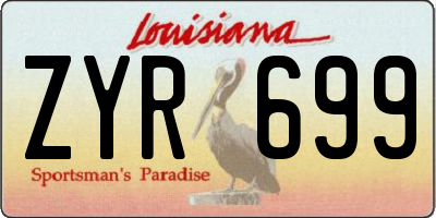 LA license plate ZYR699