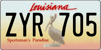 LA license plate ZYR705