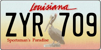 LA license plate ZYR709