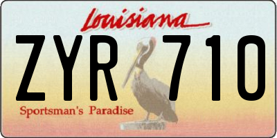 LA license plate ZYR710