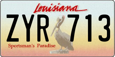 LA license plate ZYR713