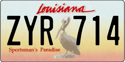 LA license plate ZYR714