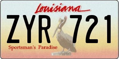LA license plate ZYR721