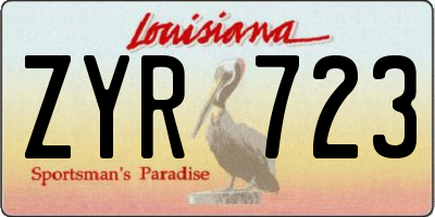 LA license plate ZYR723