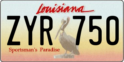 LA license plate ZYR750