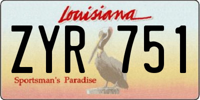 LA license plate ZYR751