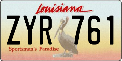 LA license plate ZYR761