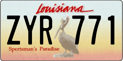 LA license plate ZYR771