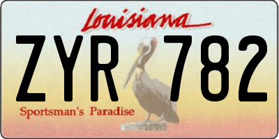 LA license plate ZYR782