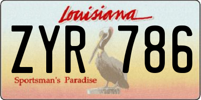 LA license plate ZYR786