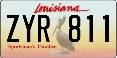LA license plate ZYR811