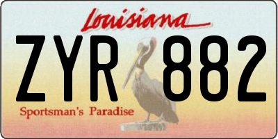 LA license plate ZYR882
