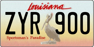 LA license plate ZYR900