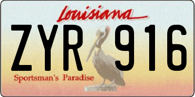 LA license plate ZYR916