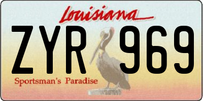 LA license plate ZYR969