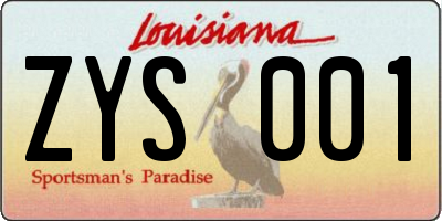 LA license plate ZYS001