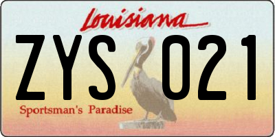LA license plate ZYS021
