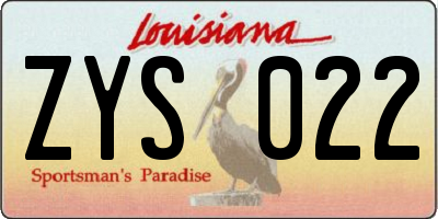 LA license plate ZYS022