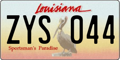 LA license plate ZYS044