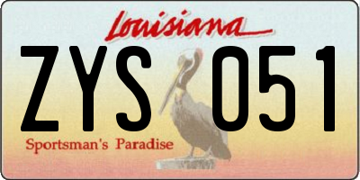 LA license plate ZYS051
