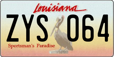 LA license plate ZYS064