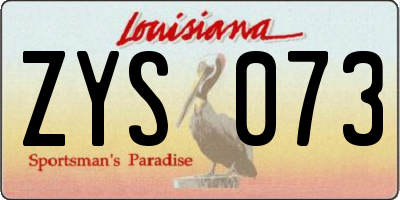 LA license plate ZYS073