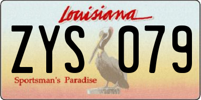 LA license plate ZYS079
