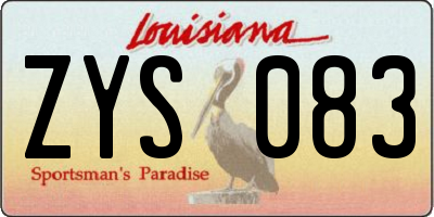 LA license plate ZYS083