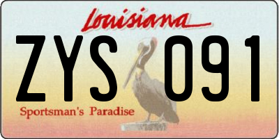 LA license plate ZYS091