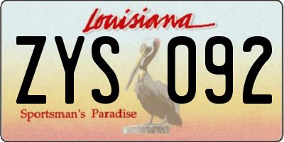 LA license plate ZYS092